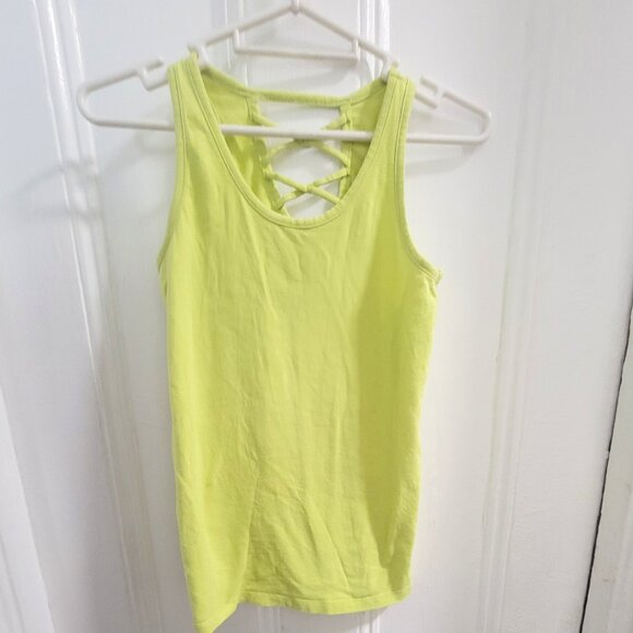 Old Navy Girls Fitted Lattice Back Green Tank Top - Size L (10-12) - Picture 1 of 3